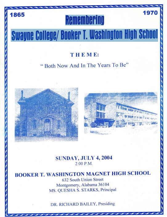 Remembering Swayne College/Booker T. Washington High School